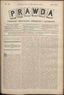 Prawda : tygodnik polityczny, społeczny i literacki, 1893, R. 13, nr 25