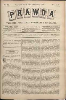 Prawda : tygodnik polityczny, społeczny i literacki, 1893, R. 13, nr 26