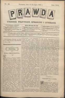 Prawda : tygodnik polityczny, społeczny i literacki, 1893, R. 13, nr 28