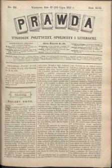 Prawda : tygodnik polityczny, społeczny i literacki, 1893, R. 13, nr 29