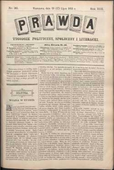 Prawda : tygodnik polityczny, społeczny i literacki, 1893, R. 13, nr 30