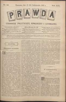Prawda : tygodnik polityczny, społeczny i literacki, 1893, R. 13, nr 43