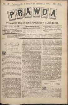 Prawda : tygodnik polityczny, społeczny i literacki, 1893, R. 13, nr 45