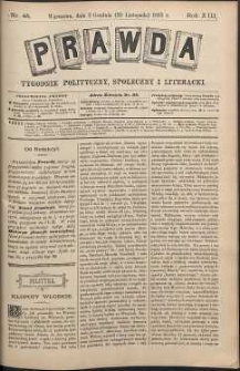 Prawda : tygodnik polityczny, społeczny i literacki, 1893, R. 13, nr 48