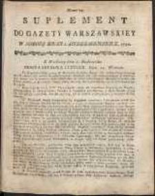 Gazeta Warszawska, 1791, nr 79, suplement