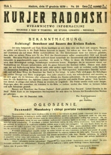 Kurier Radomski, 1939, R. 1, nr 26