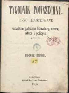 Tygodnik Powszechny, 1883, spis rzeczy