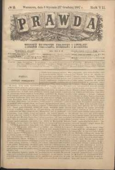Prawda : tygodnik polityczny, społeczny i literacki, 1887, R. 7, nr 2