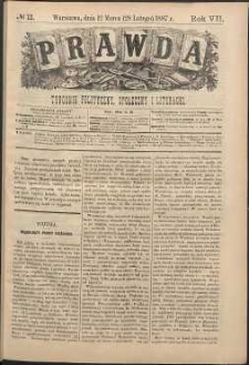 Prawda : tygodnik polityczny, społeczny i literacki, 1887, R. 7, nr 11