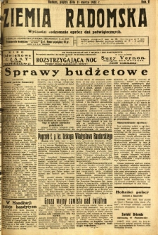 Ziemia Radomska, 1932, R. 5, nr 58