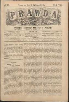 Prawda : tygodnik polityczny, społeczny i literacki, 1887, R. 7, nr 12