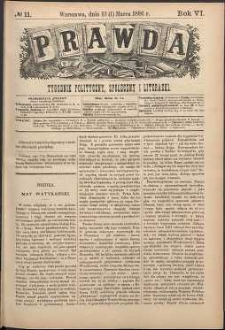 Prawda : tygodnik polityczny, społeczny i literacki, 1886, R. 6, nr 11