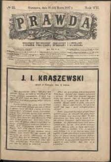 Prawda : tygodnik polityczny, społeczny i literacki, 1887, R. 7, nr 13