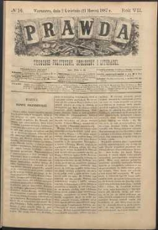 Prawda : tygodnik polityczny, społeczny i literacki, 1887, R. 7, nr 14