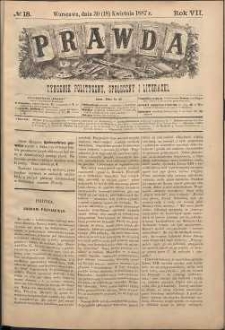 Prawda : tygodnik polityczny, społeczny i literacki, 1887, R. 7, nr 18