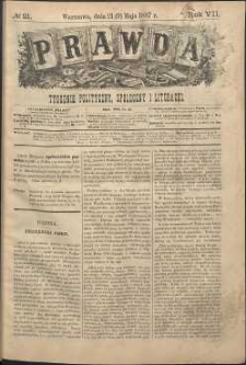 Prawda : tygodnik polityczny, społeczny i literacki, 1887, R. 7, nr 21