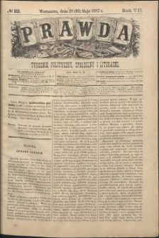 Prawda : tygodnik polityczny, społeczny i literacki, 1887, R. 7, nr 22