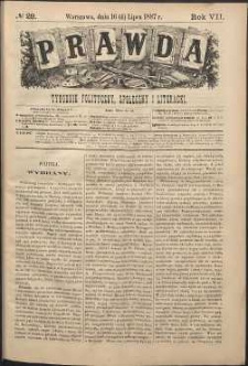 Prawda : tygodnik polityczny, społeczny i literacki, 1887, R. 7, nr 29