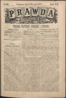 Prawda : tygodnik polityczny, społeczny i literacki, 1887, R. 7, nr 30