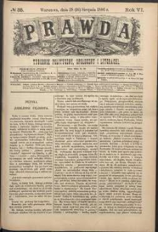Prawda : tygodnik polityczny, społeczny i literacki, 1886, R. 6, nr 35
