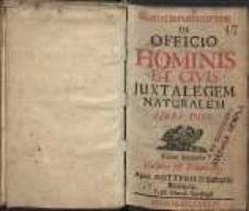 De officio hominis et civis juxta legem naturalem. Libri duo