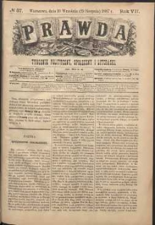 Prawda : tygodnik polityczny, społeczny i literacki, 1887, R. 7, nr 37