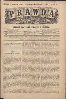 Prawda : tygodnik polityczny, społeczny i literacki, 1887, R. 7, nr 45