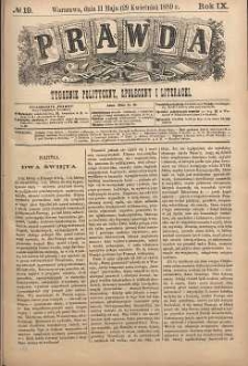 Prawda : tygodnik polityczny, społeczny i literacki, 1889, R. 9, nr 19