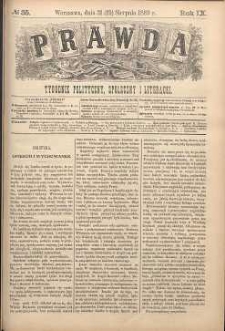 Prawda : tygodnik polityczny, społeczny i literacki, 1889, R. 9, nr 35
