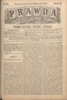 Prawda : tygodnik polityczny, społeczny i literacki, 1889, R. 9, nr 43