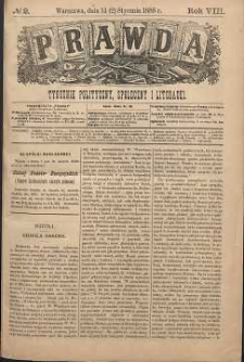 Prawda : tygodnik polityczny, społeczny i literacki, 1888, R. 8, nr 2