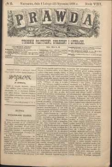 Prawda : tygodnik polityczny, społeczny i literacki, 1888, R. 8, nr 5