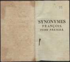 Synonymes fran&ccedil;ois. T.1. Nouv. &eacute;d.