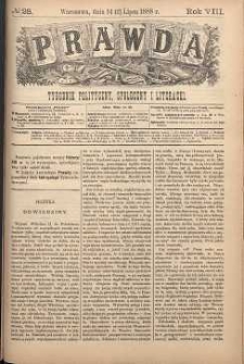 Prawda : tygodnik polityczny, społeczny i literacki, 1888, R. 8, nr 28