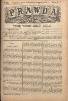 Prawda : tygodnik polityczny, społeczny i literacki, 1888, R. 8, nr 35