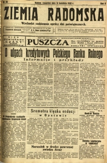 Ziemia Radomska, 1932, R. 5, nr 85