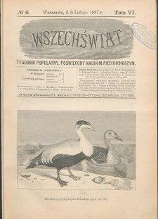 Wszechświat : Tygodnik popularny, poświęcony naukom przyrodniczym, 1887, T. 6, nr 6