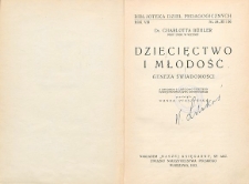Dziecięctwo i młodość : geneza świadomości